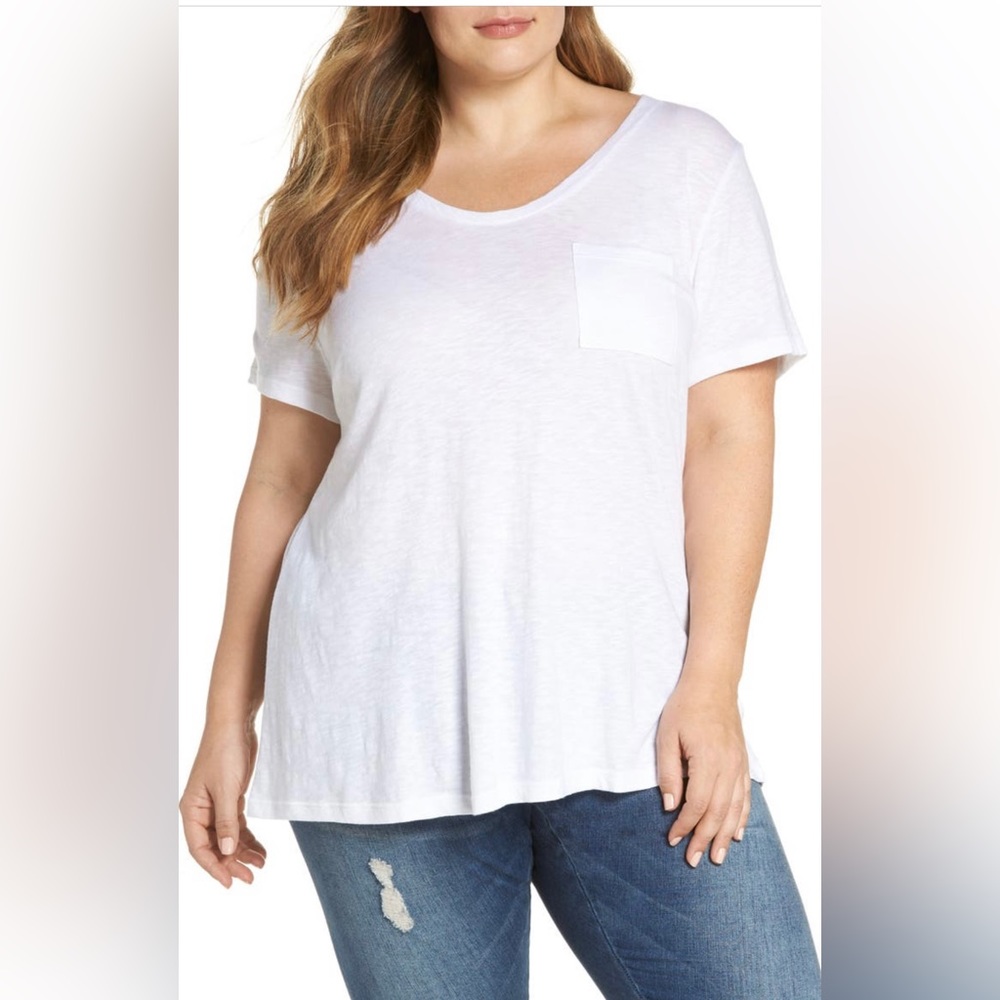 Caslon White U-Neck Short Sleeve Tee Nordstrom
